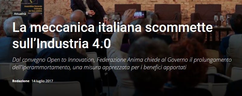 La meccanica italiana scommette sull’Industria 4.0